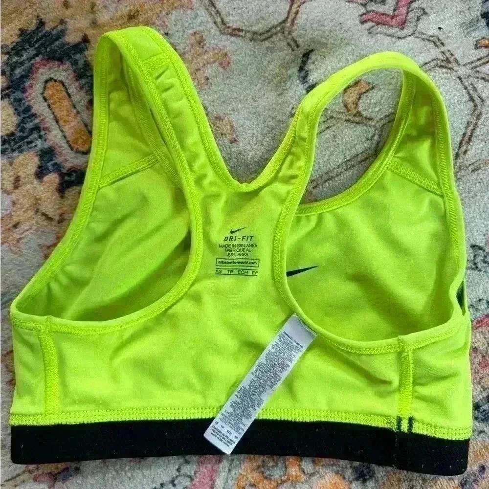 Nike Pro Women Classic Med Support Sports Bra 650831 Yellow Size XS - Picture 3 of 3